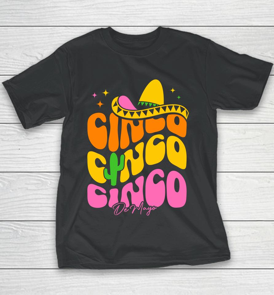 Cinco De Mayo Sombrero For Mexican American Celebrations Youth T-Shirt
