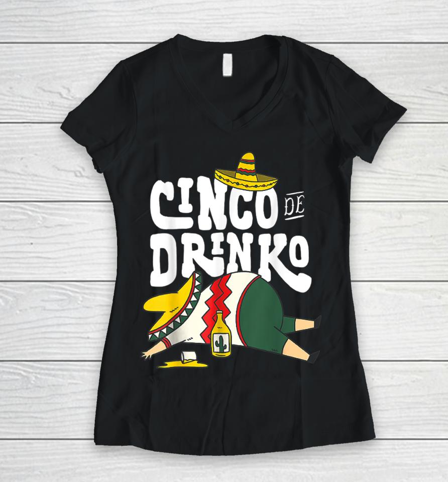 Cinco Drinko De Mayo Fiesta Squad Mexican Party 5 De Mayo Women V-Neck T-Shirt