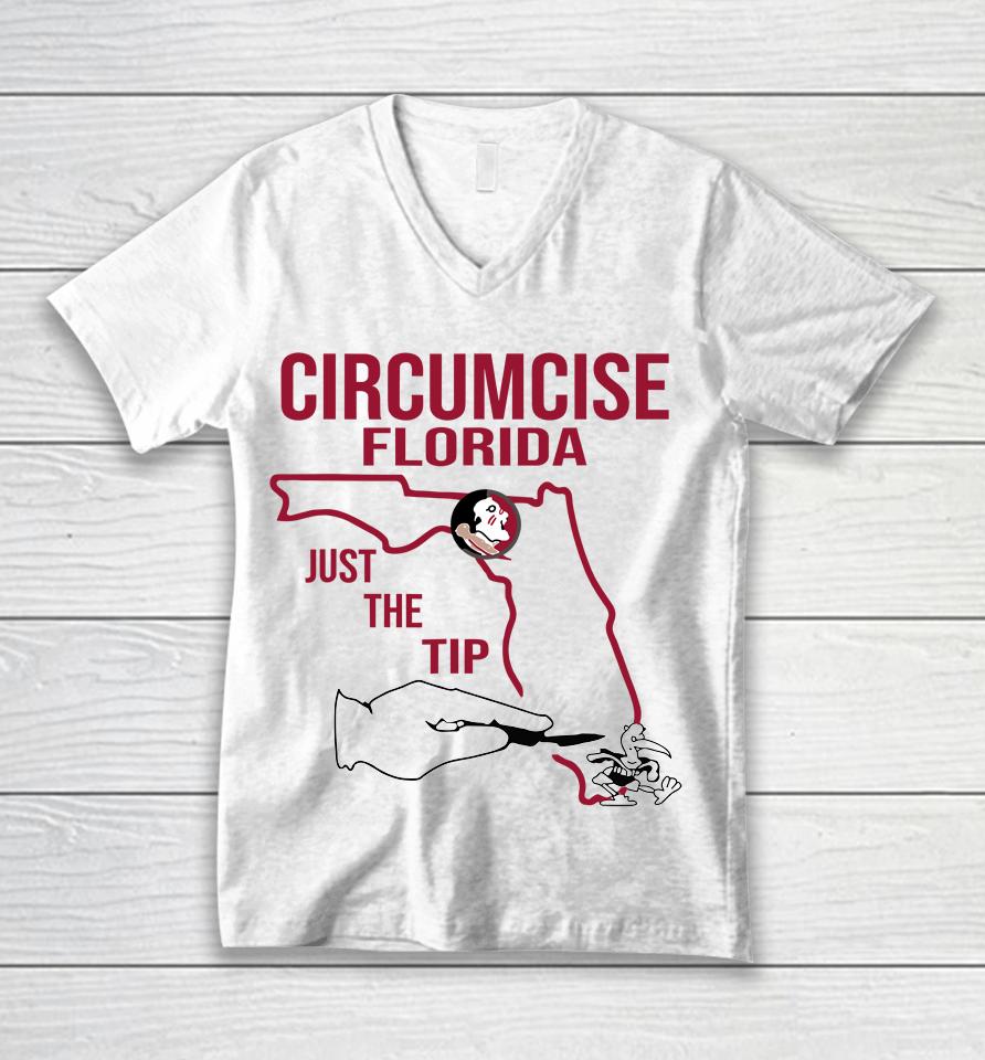 Circumcise Florida Just The Tip Funny Unisex V-Neck T-Shirt