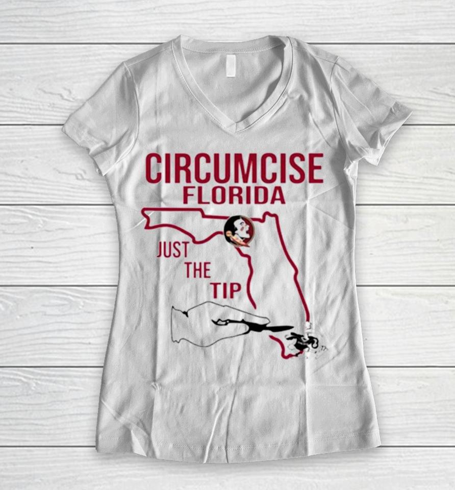 Circumcise Florida Just The Tip Women V-Neck T-Shirt