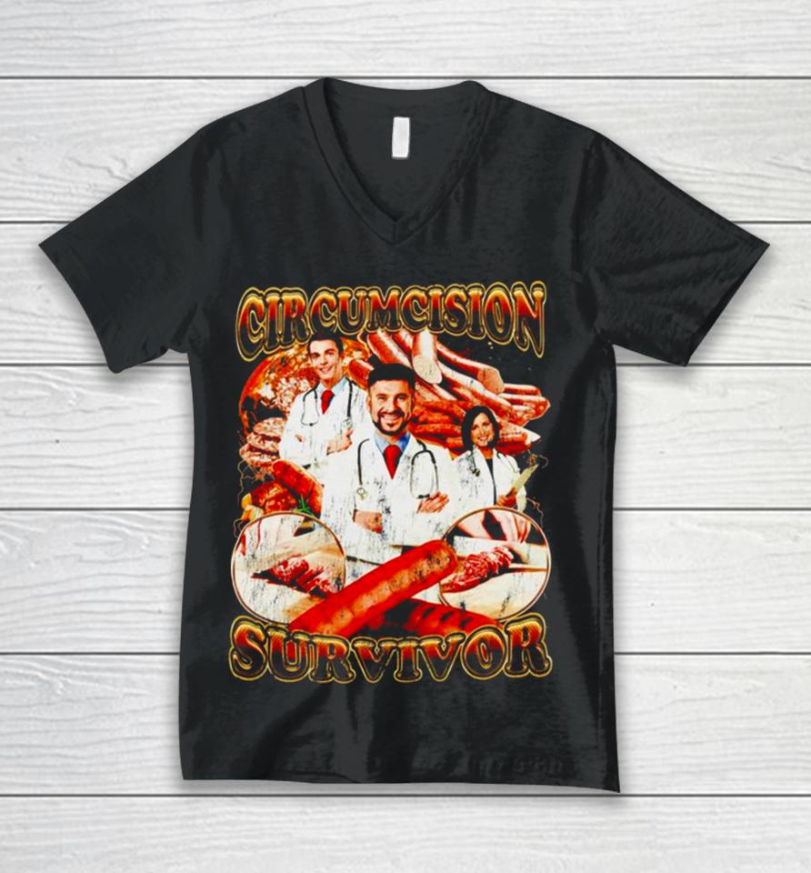 Circumcision Survivor Doctor Unisex V-Neck T-Shirt
