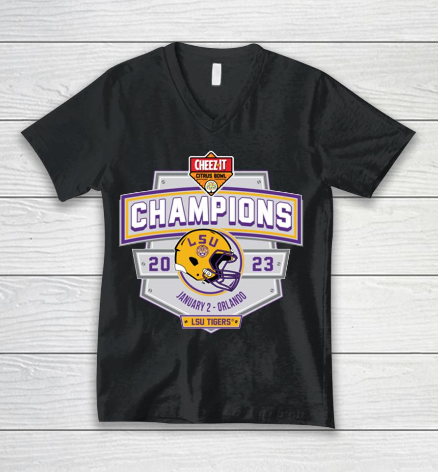 Citrus Bowl Champions Lsu Tigers 2023 Unisex V-Neck T-Shirt