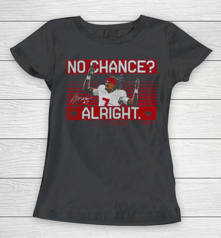 C.j. Stroud No Chance Alright Houston Texans Women T-Shirt