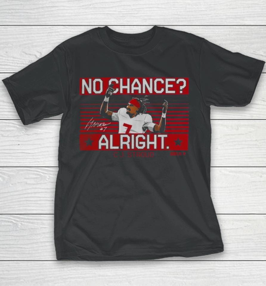 C.j. Stroud No Chance Alright Houston Texans Youth T-Shirt