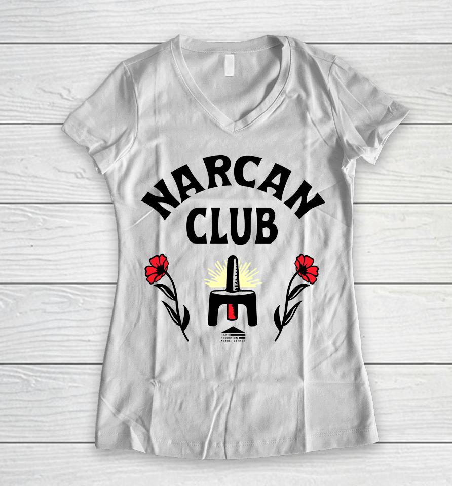 Clairezagorski Narcan Club Women V-Neck T-Shirt