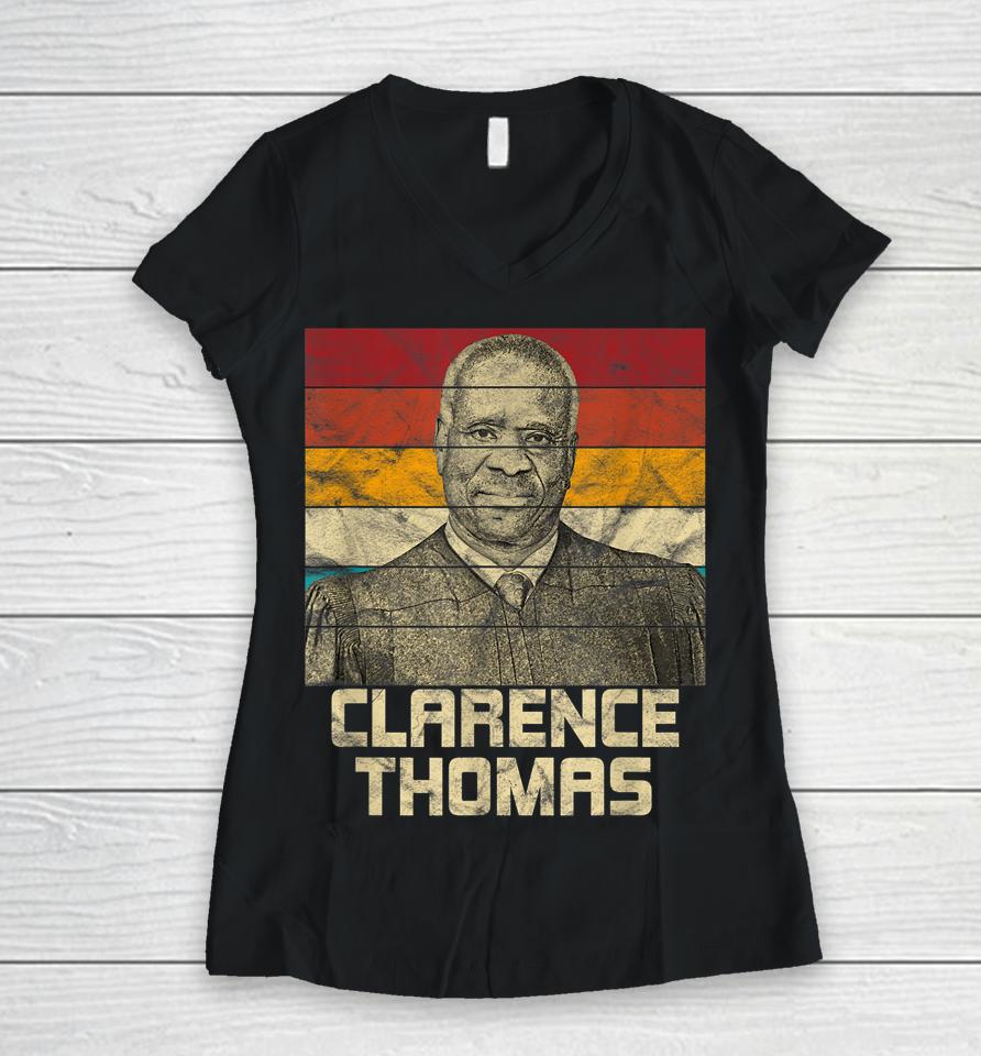 Clarence Thomas Vintage Women V-Neck T-Shirt