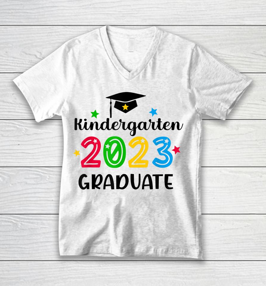 Class Of 2023 Kindergarten Kids Boys Girls Graduation Gifts Unisex V-Neck T-Shirt