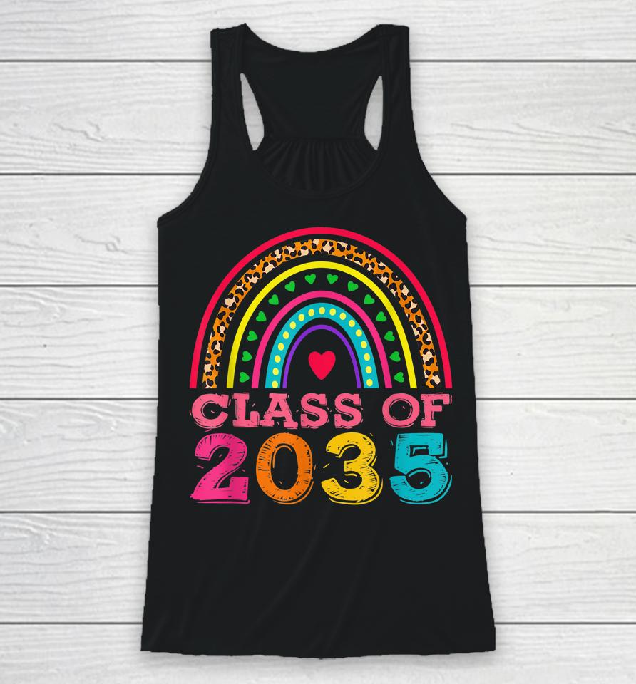 Class Of 2035 - Colorful Rainbow First Day Of School Racerback Tank