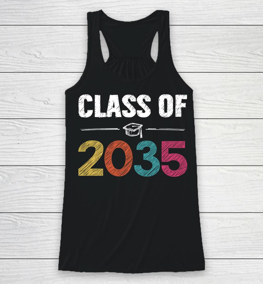 Class Of 2035 First Day Of School Grow With Me Graduation Racerback Tank