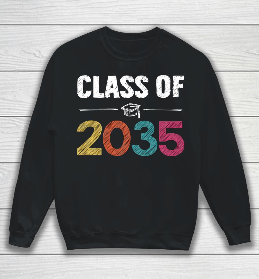 Class Of 2035 First Day Of School Grow With Me Graduation Sweatshirt