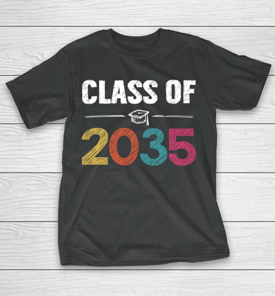Class Of 2035 First Day Of School Grow With Me Graduation T-Shirt