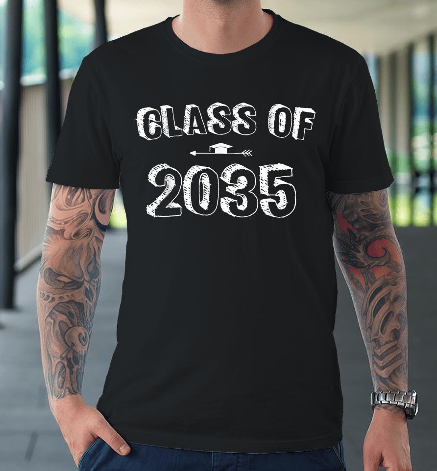 Class Of 2035 Graduation Kindergarten Pre K Grow With Me Premium T-Shirt