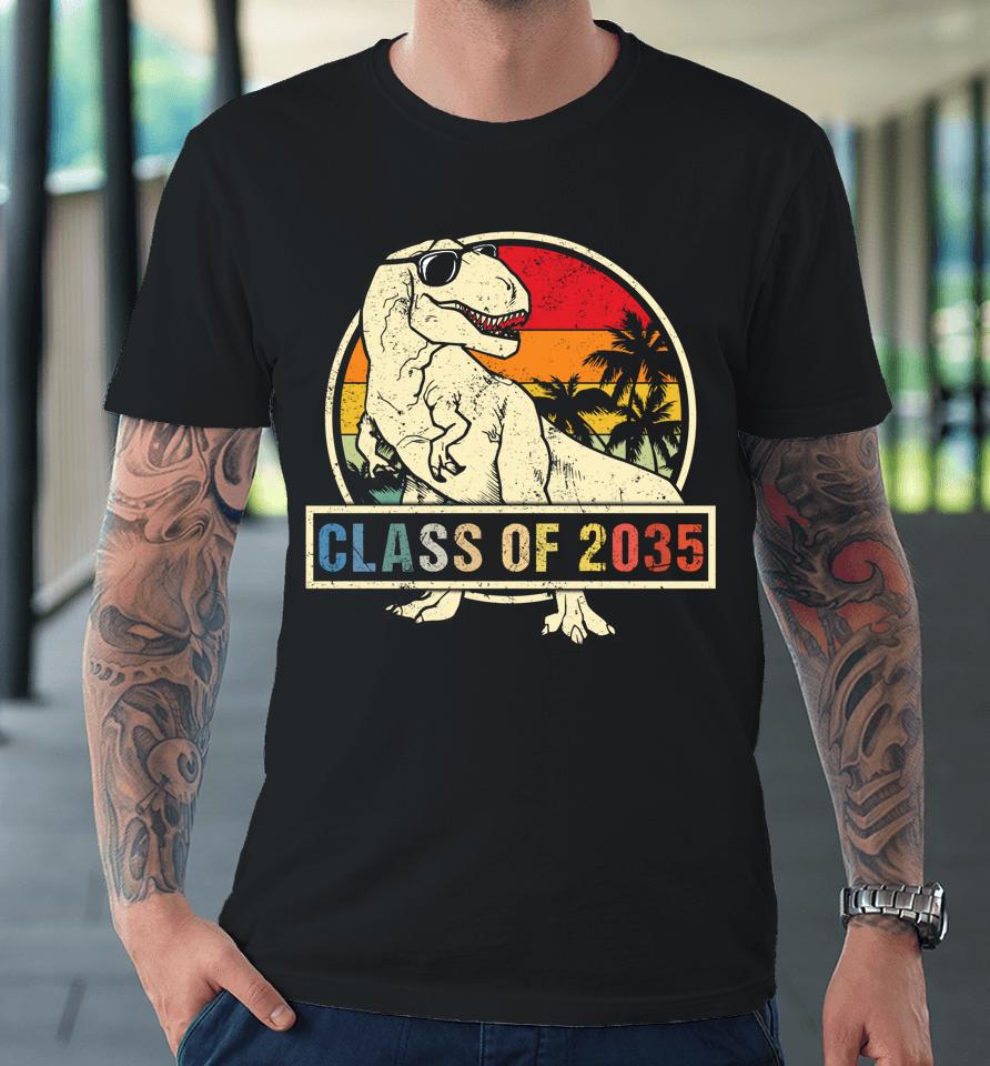 Class Of 2035 Grow With Me First Day Of School Dinosaur Boys Premium T-Shirt