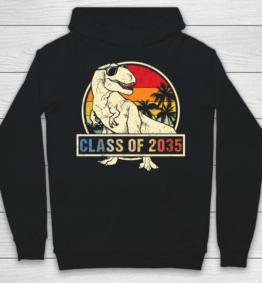Class Of 2035 Grow With Me First Day Of School Dinosaur Boys Hoodie