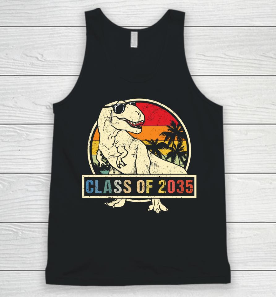 Class Of 2035 Grow With Me First Day Of School Dinosaur Boys Unisex Tank Top