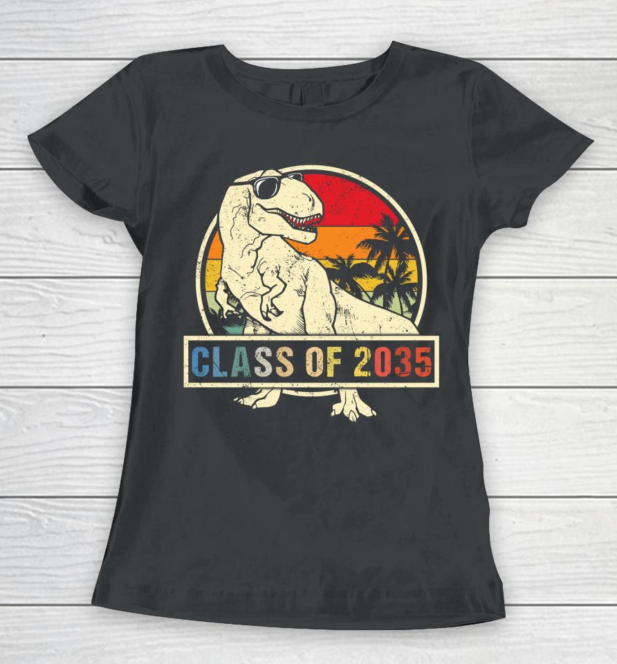 Class Of 2035 Grow With Me First Day Of School Dinosaur Boys Women T-Shirt