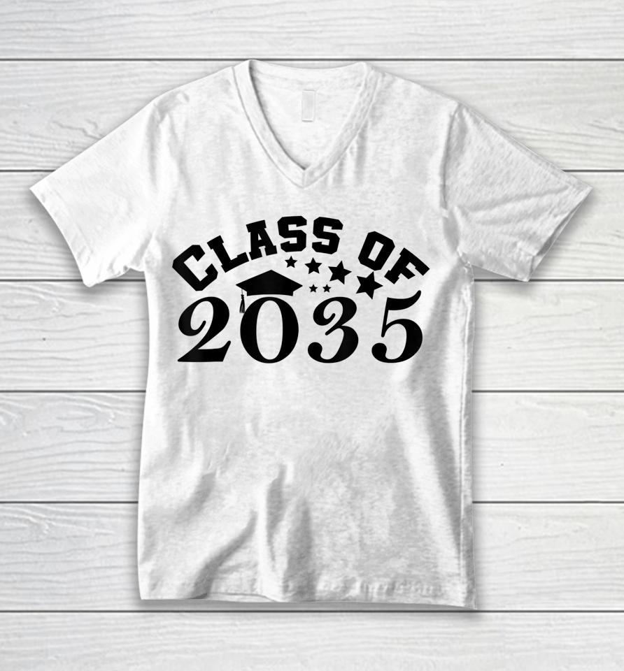 Class Of 2035 Grow With Me First Day Of School Graduation Unisex V-Neck T-Shirt