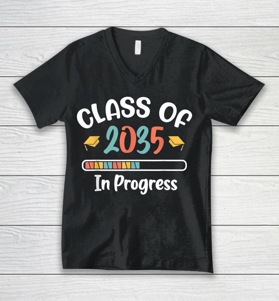 Class Of 2035 Grow With Me First Day Of School Graduation Unisex V-Neck T-Shirt