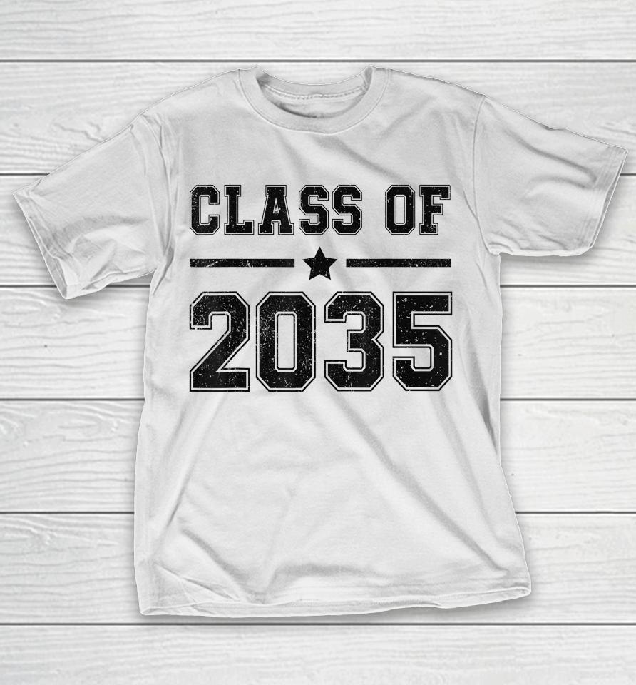 Class Of 2035 Grow With Me Graduation First Day Of School T-Shirt