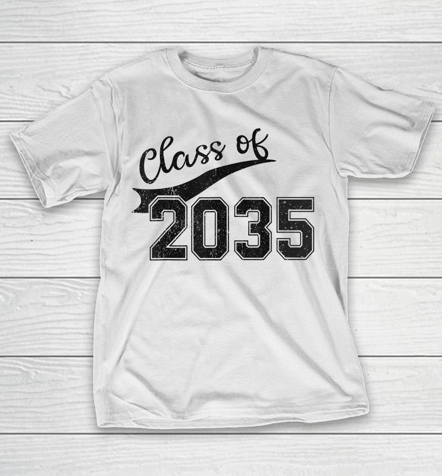 Class Of 2035 Grow With Me Graduation First Day Of School T-Shirt