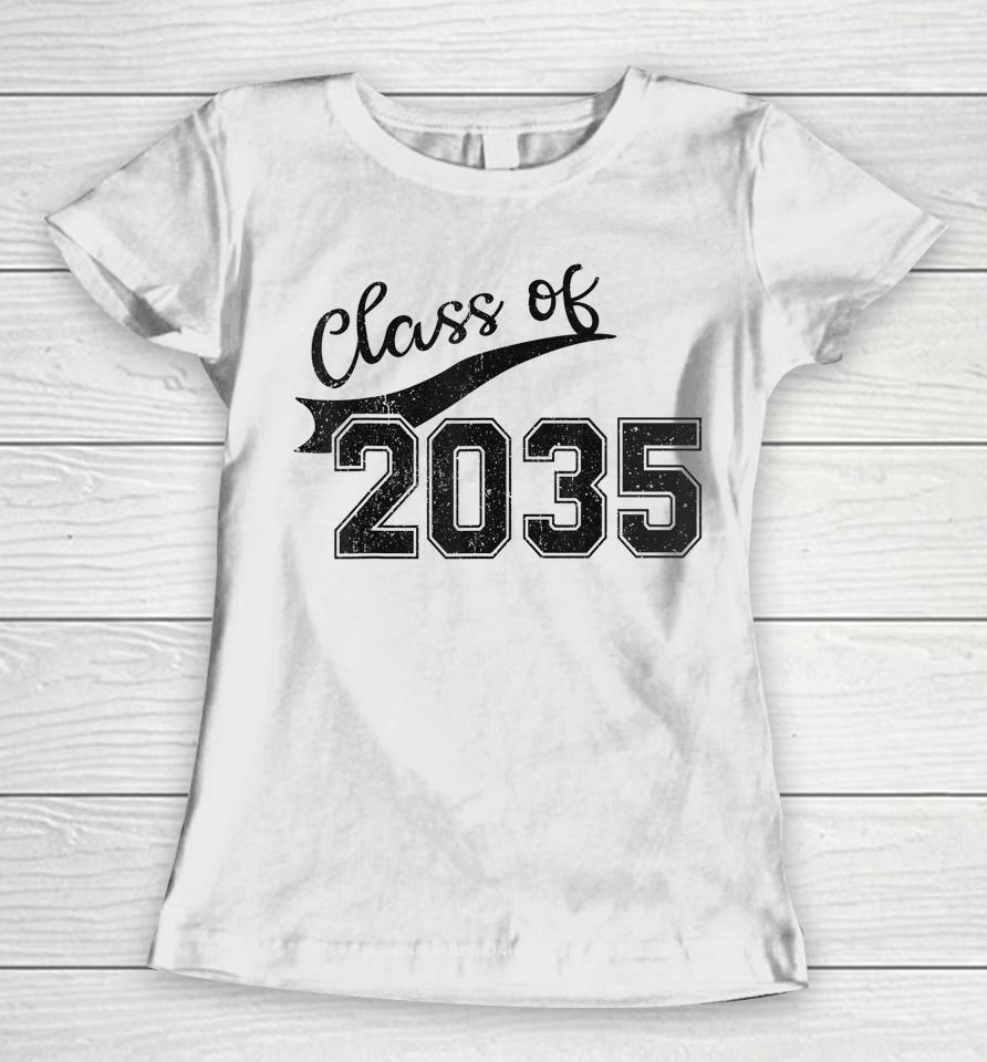 Class Of 2035 Grow With Me Graduation First Day Of School Women T-Shirt