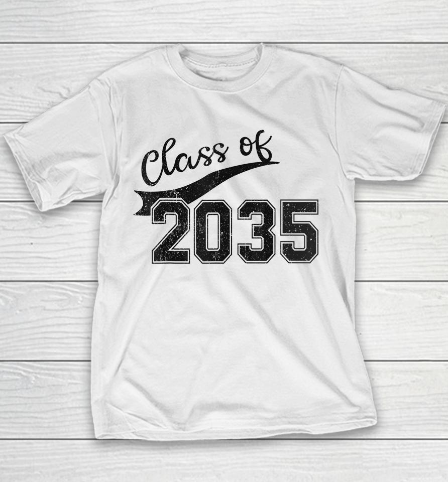 Class Of 2035 Grow With Me Graduation First Day Of School Youth T-Shirt