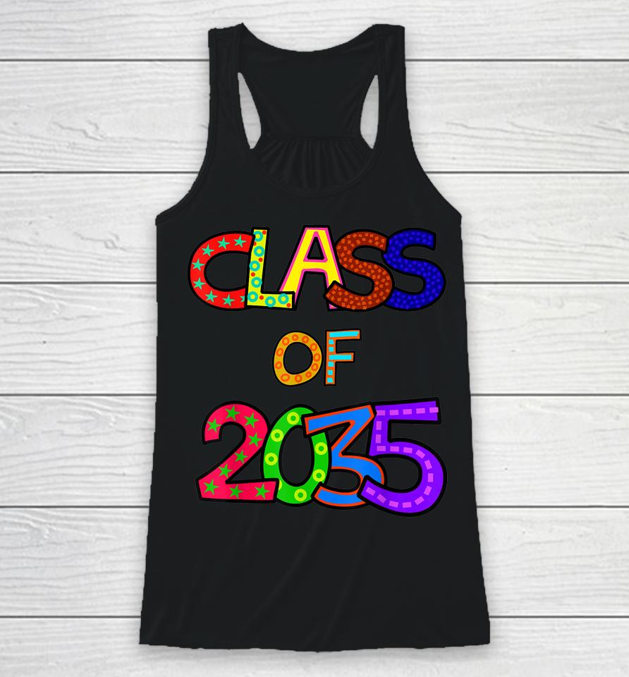 Class Of 2035 Grow With Me Kindergarten Graduation Racerback Tank