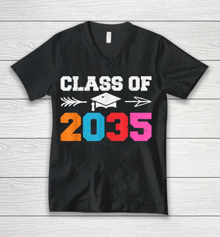 Class Of 2035 Grow With Me Lets Crush Kindergarten School Unisex V-Neck T-Shirt