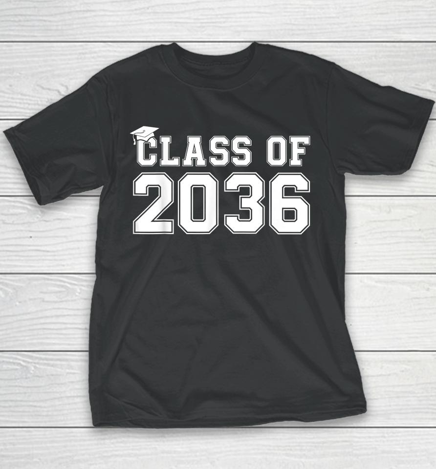 Class Of 2036 Grow With Me Graduation First Day Of School Youth T-Shirt