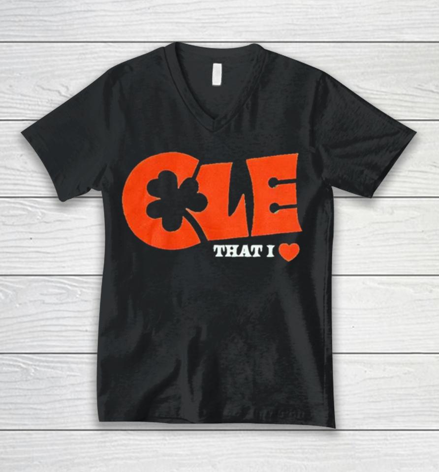Cle That I Love Shamrock Cleveland Guardians Unisex V-Neck T-Shirt