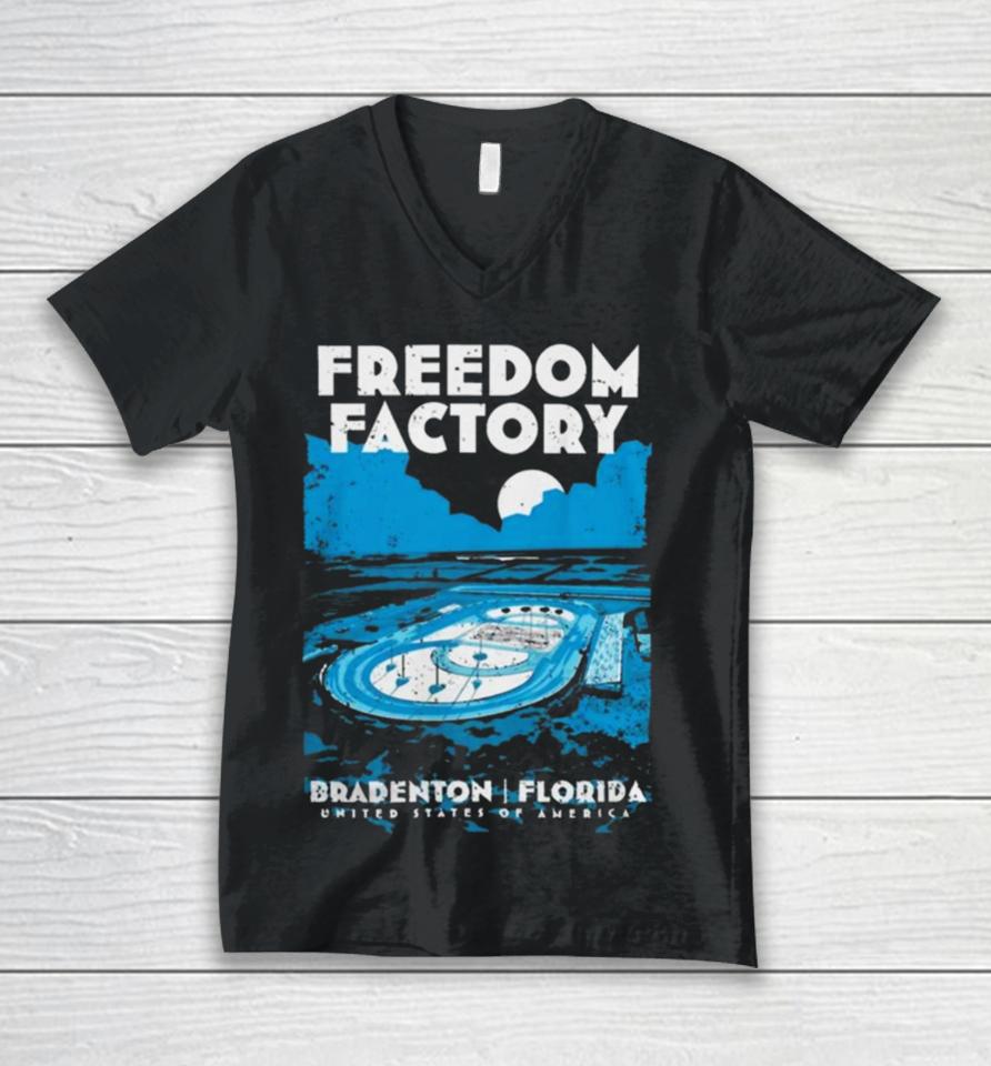 Cleetus Mcfarland Freedom Factory Day And Night Unisex V-Neck T-Shirt