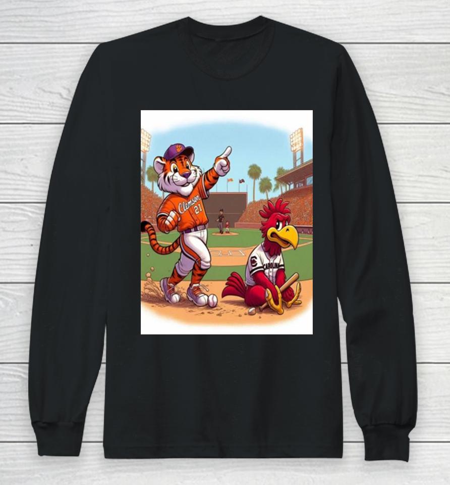 Clemson Tiger Wins The Opener Over South Carolina Gamecocks In 12 Innings As Andrew Ciufo Walks It Off 5 4 Mascot Long Sleeve T-Shirt