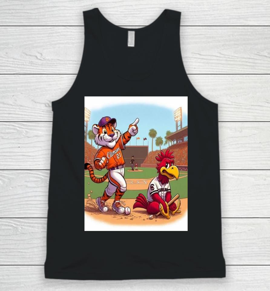 Clemson Tiger Wins The Opener Over South Carolina Gamecocks In 12 Innings As Andrew Ciufo Walks It Off 5 4 Mascot Unisex Tank Top