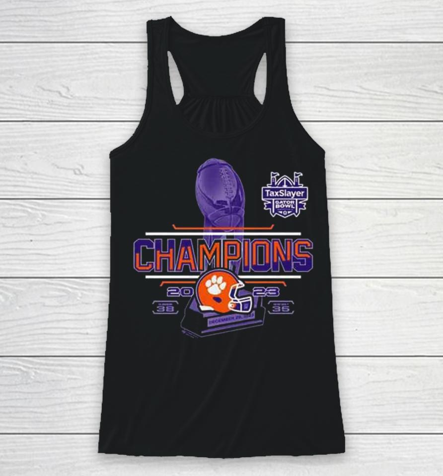 Clemson Tigers 2023 Taxslayer Gator Bowl Champions Finals Score Racerback Tank