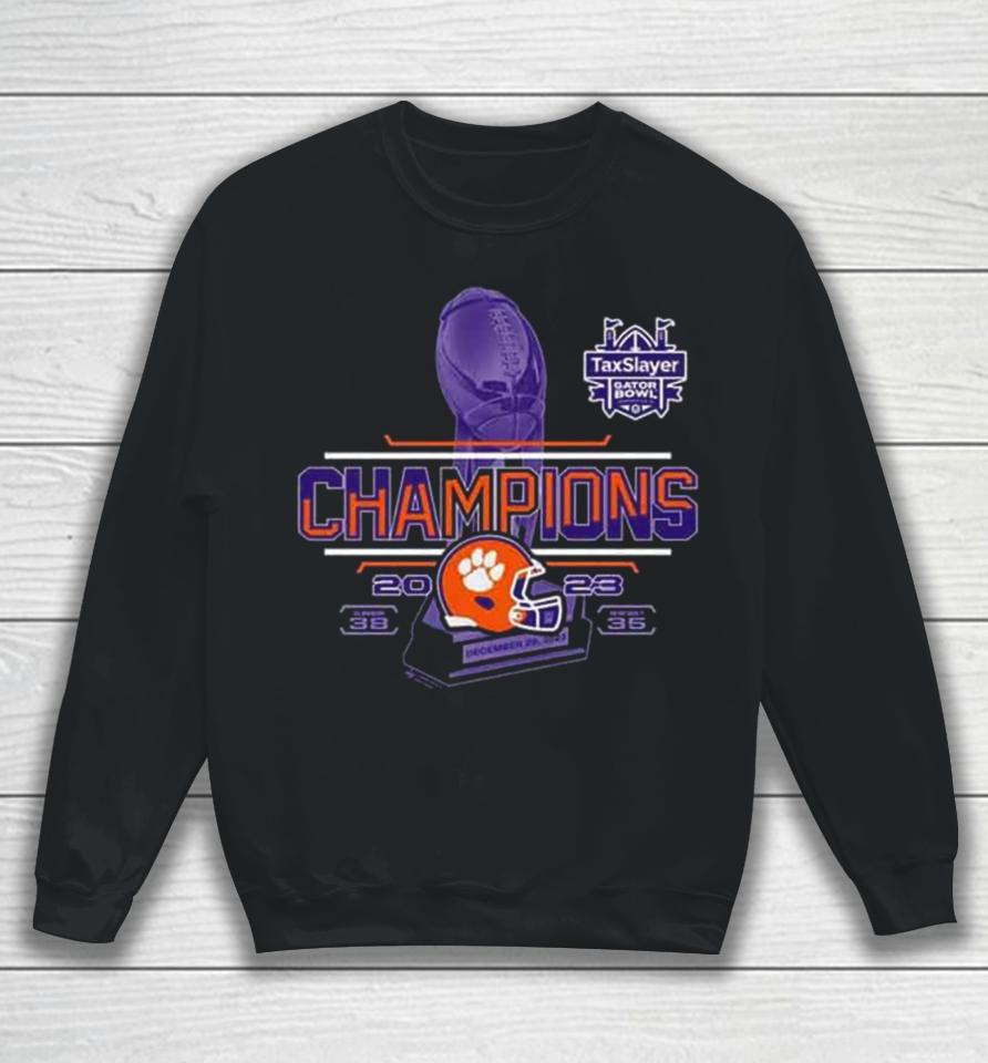 Clemson Tigers 2023 Taxslayer Gator Bowl Champions Finals Score Sweatshirt