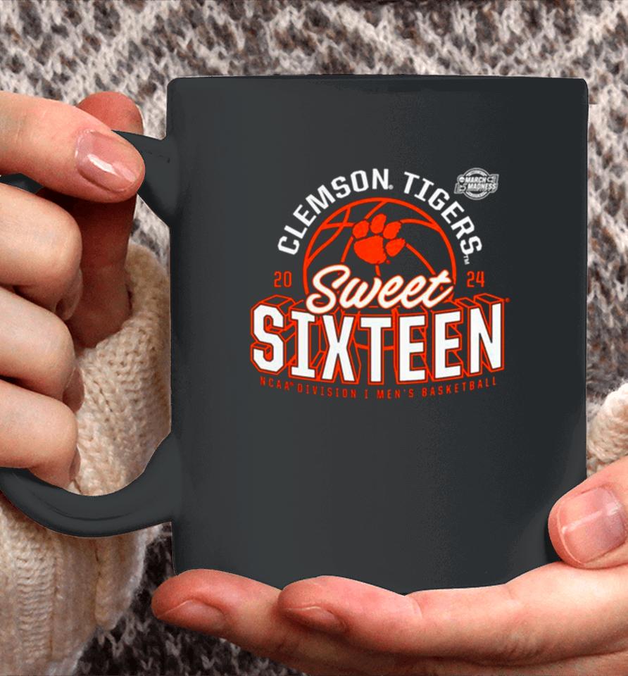 Clemson Tigers 2024 Ncaa Men’s Basketball Tournament March Madness Sweet Sixteen Defensive Stance Coffee Mug