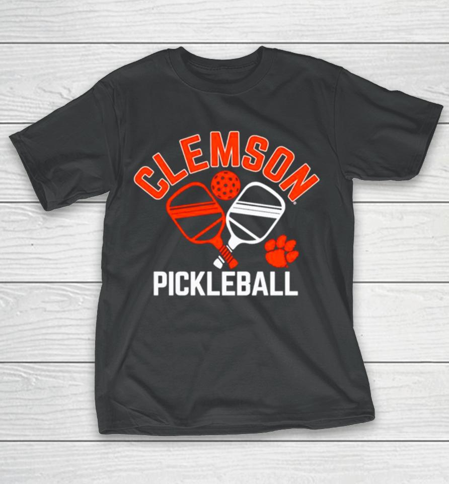 Clemson Tigers Pickleball Crossed Paddles T-Shirt