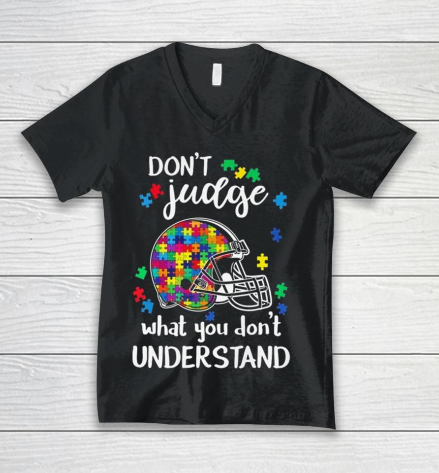 Cleveland Browns Autism Don’t Judge What You Don’t Understand Unisex V-Neck T-Shirt