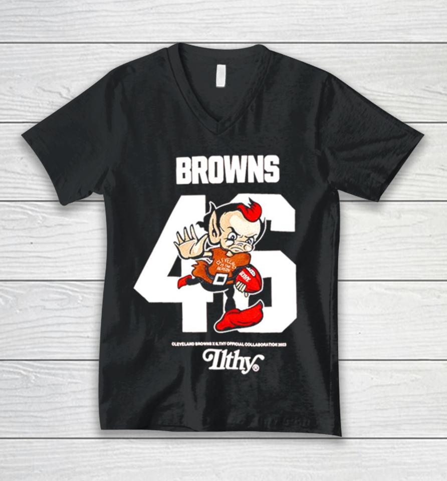 Cleveland Browns Brown Brownie The Elf Unisex V-Neck T-Shirt