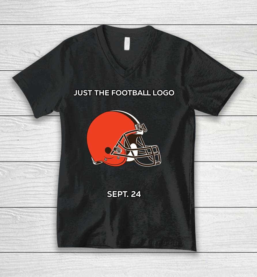 Cleveland Browns Just The Football Logo Sept 24 Unisex V-Neck T-Shirt