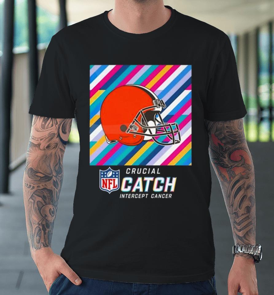 Cleveland Browns Nfl Crucial Catch Intercept Cancer Premium T-Shirt