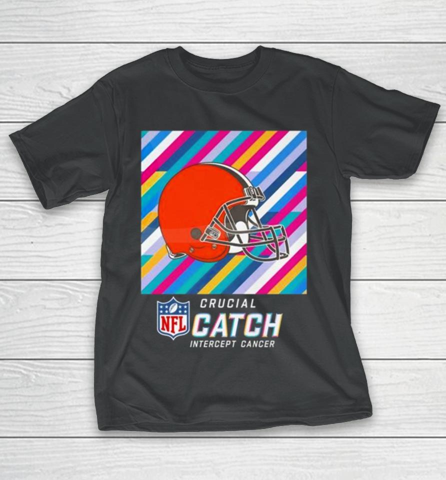 Cleveland Browns Nfl Crucial Catch Intercept Cancer T-Shirt
