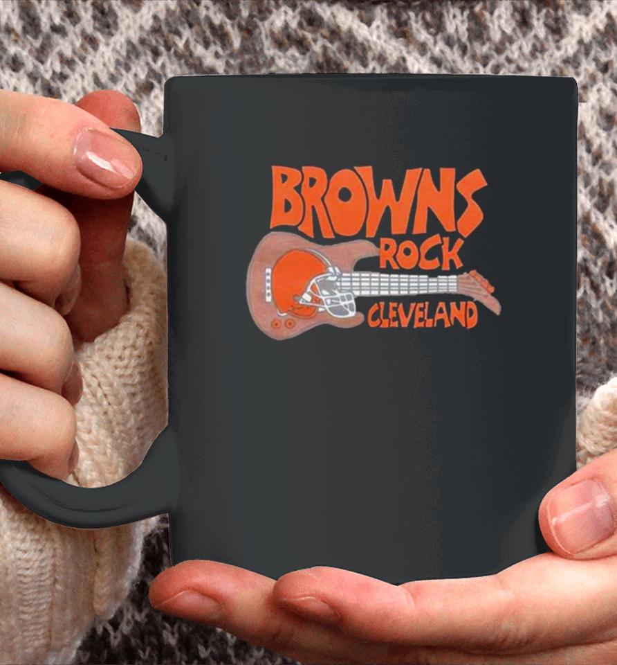 Cleveland Browns Rock Football Helmet And Guitar Coffee Mug