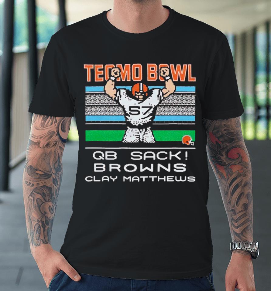 Cleveland Browns Video Game Tecmo Bowl Browns Clay Matthews Premium T-Shirt