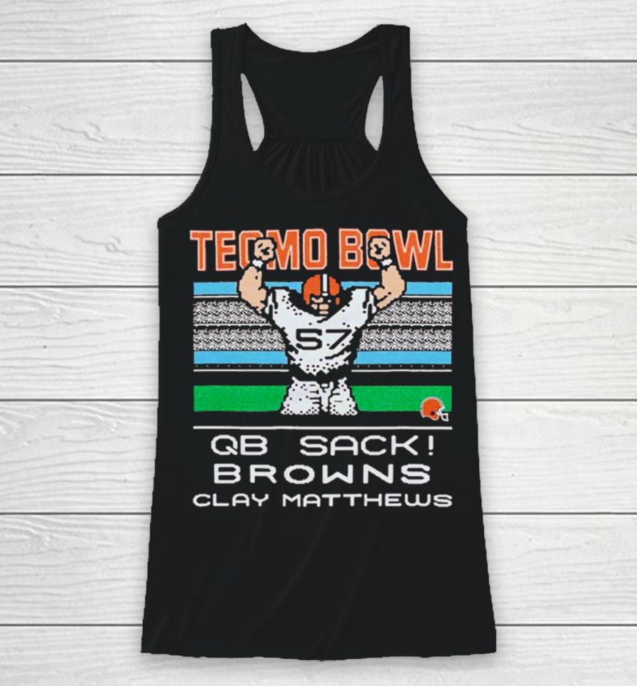 Cleveland Browns Video Game Tecmo Bowl Browns Clay Matthews Racerback Tank