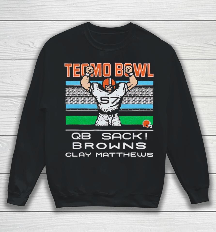 Cleveland Browns Video Game Tecmo Bowl Browns Clay Matthews Sweatshirt