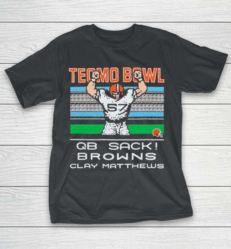 Cleveland Browns Video Game Tecmo Bowl Browns Clay Matthews T-Shirt