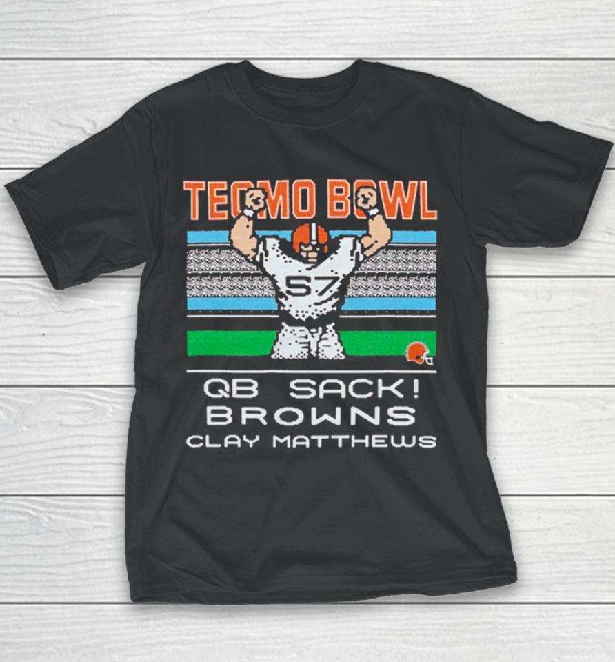 Cleveland Browns Video Game Tecmo Bowl Browns Clay Matthews Youth T-Shirt