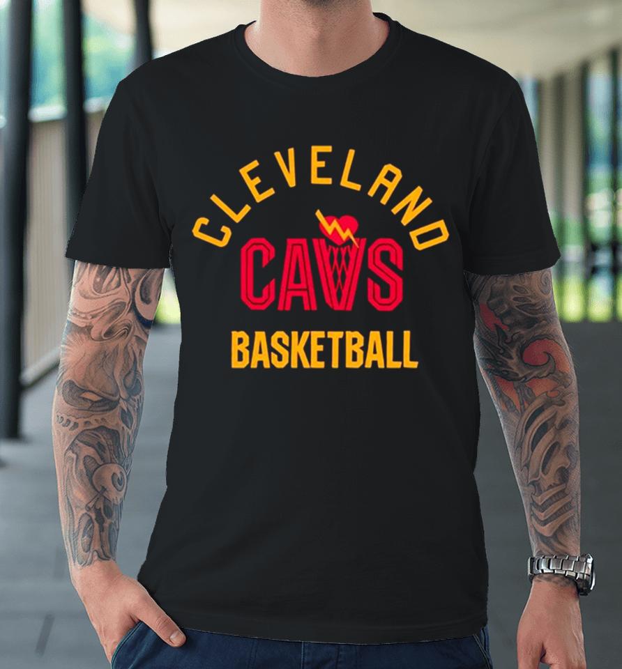Cleveland Cavs Nba Basketball Heart Premium T-Shirt
