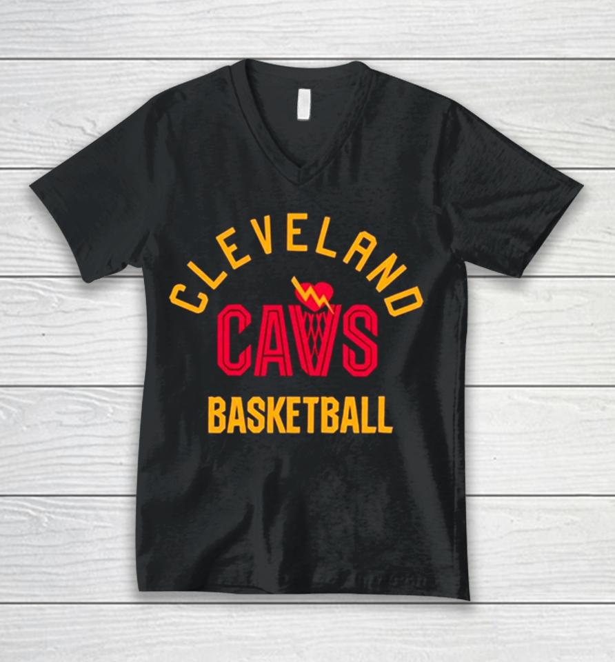 Cleveland Cavs Nba Basketball Heart Unisex V-Neck T-Shirt